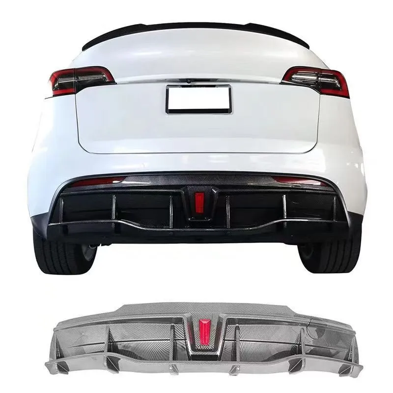 Difusor parachoques trasero Tesla Model Y carbono negro exterior - imagen 3