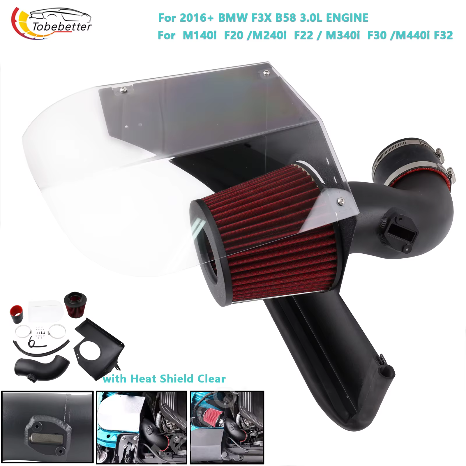 Admisión de aire frío B58 3.0L para BMW M140i, M240i, M340i y M440i
