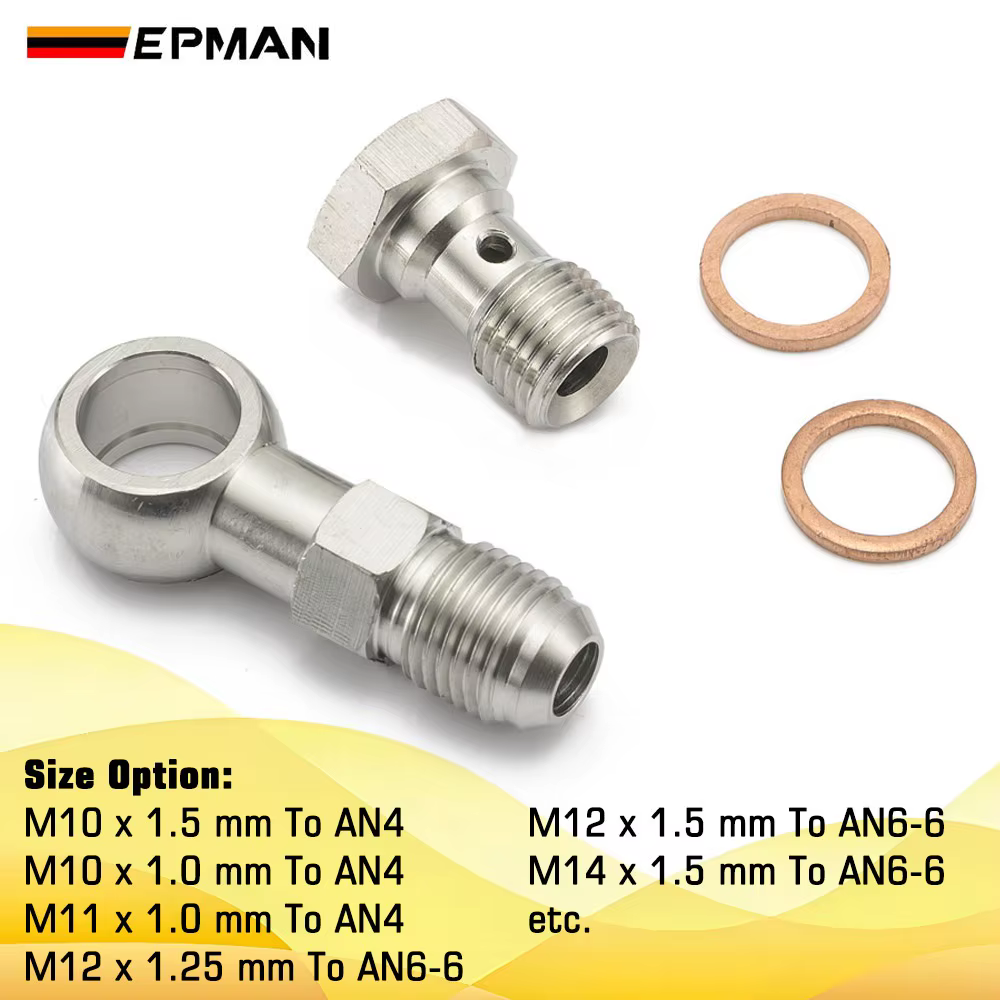 Tornillo banjo EPMAN de acero inoxidable para freno AN4/AN6