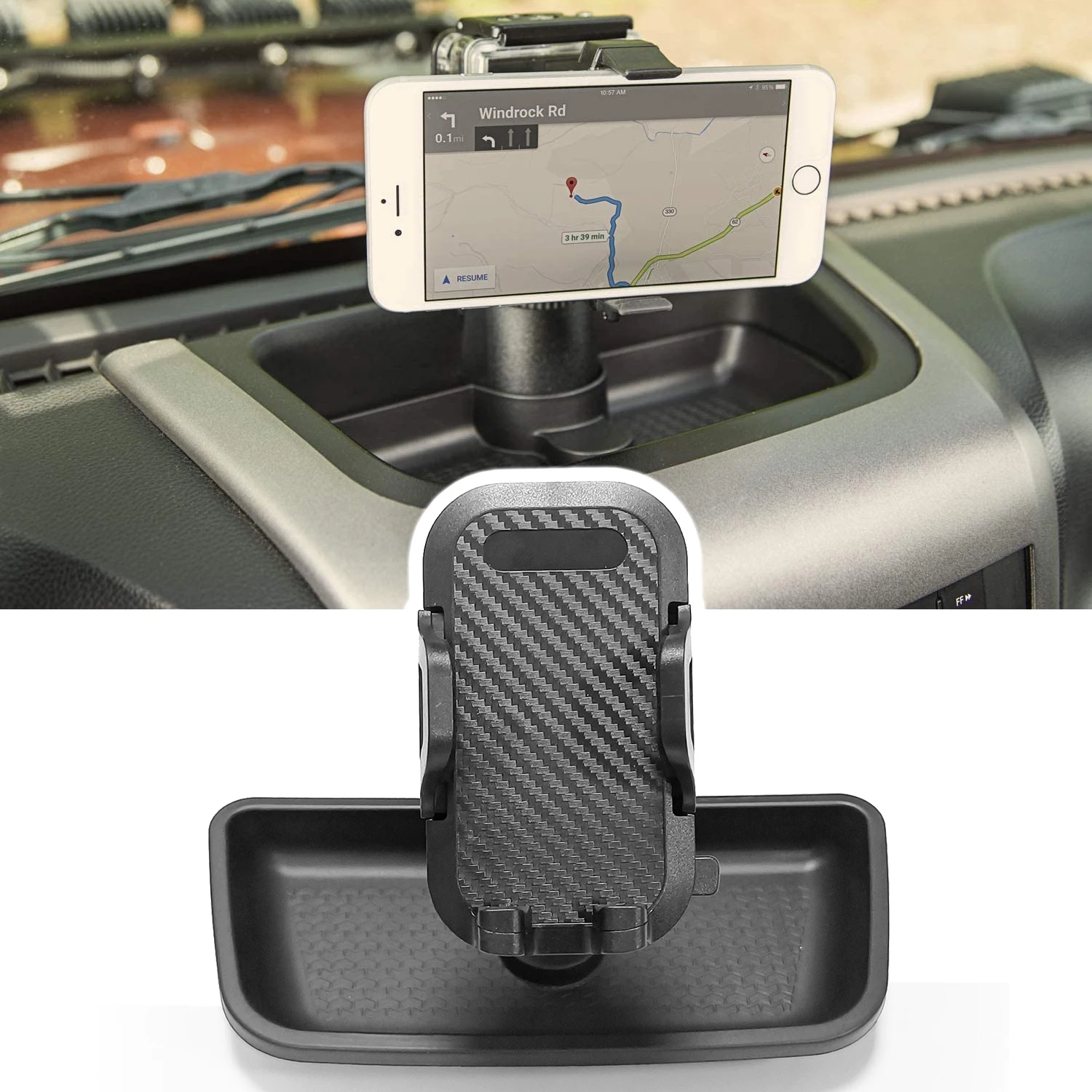 Bandeja portaobjetos Jeep Wrangler JK con soporte para móvil - imagen 2