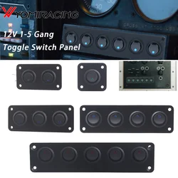 Panel interruptor basculante USB universal LED azul coche y barco