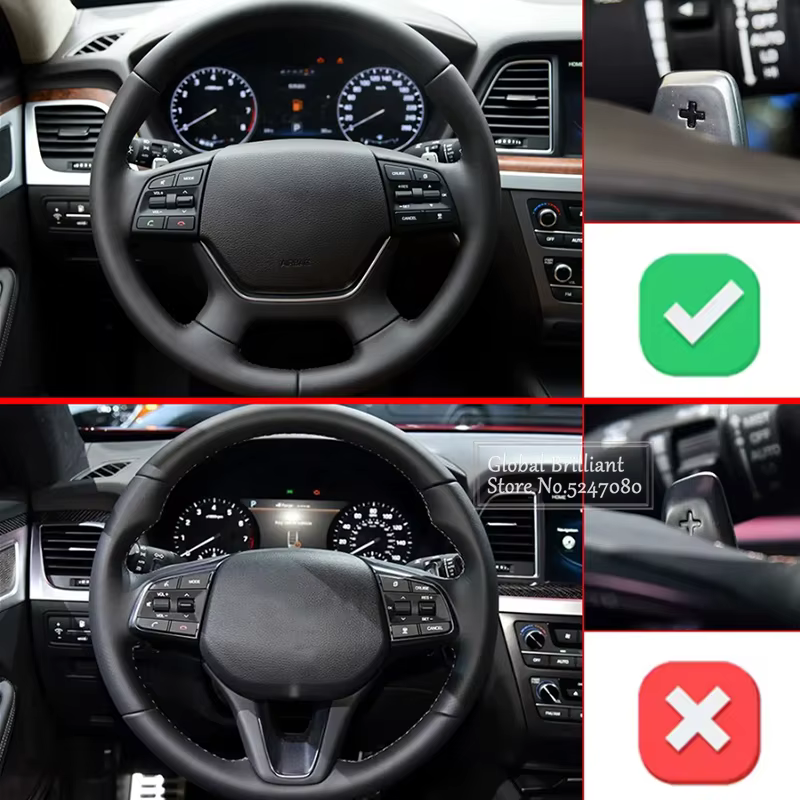 Extensión de palanca de cambios de volante de aleación de aluminio para Hyundai Genesis G80 2015 2016 2017 2018 2019 Genesis G330 2014 - imagen 3