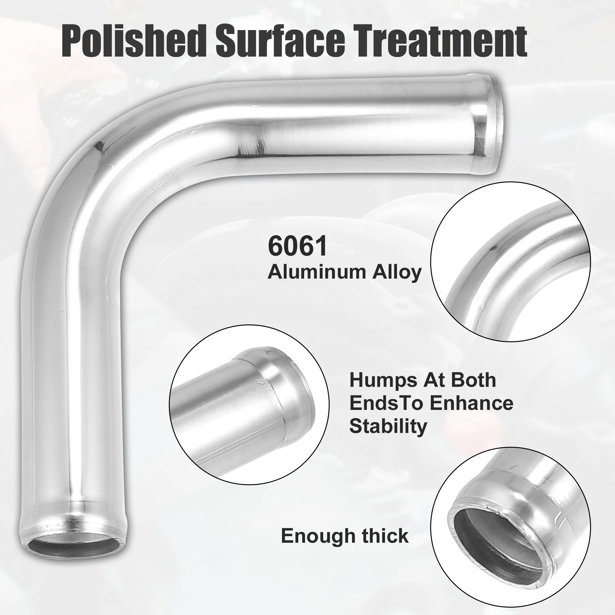 Autohaux Codo de aluminio para tubo de intercooler de 90°/180° - imagen 4