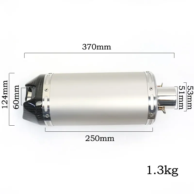 Silenciador Universal de fibra de carbono modificado para escape de motocicleta, 51mm, para ZX10R ZX6R GSXR 600 GSXR750 R6 K8 K6 CBR250 CB600 MT07 - imagen 2