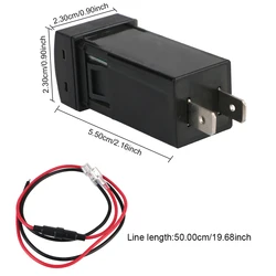Cargador USB-C PD QC3.0 con voltímetro para Toyota