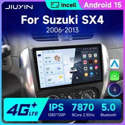 Radio 2 DIN Android 15 con CarPlay para Suzuki SX4 y Fiat Sedici