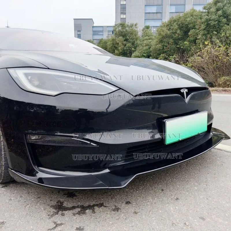 Splitter delantero ABS para Tesla Model S 2022-2024, negro mate o brillo - imagen 5