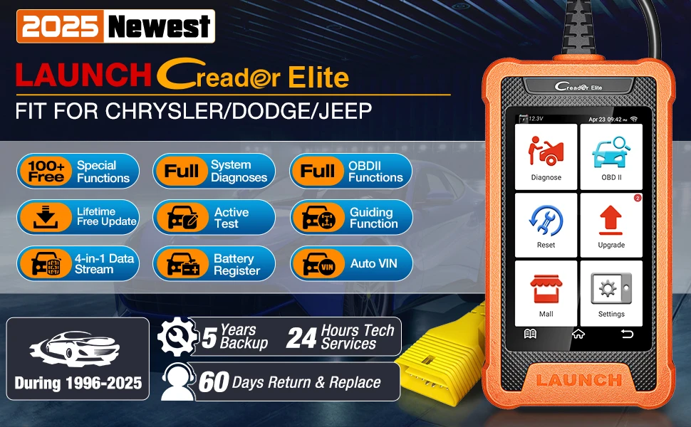 Escáner LAUNCH Creader Elite para diagnóstico de vehículos Chrysler
