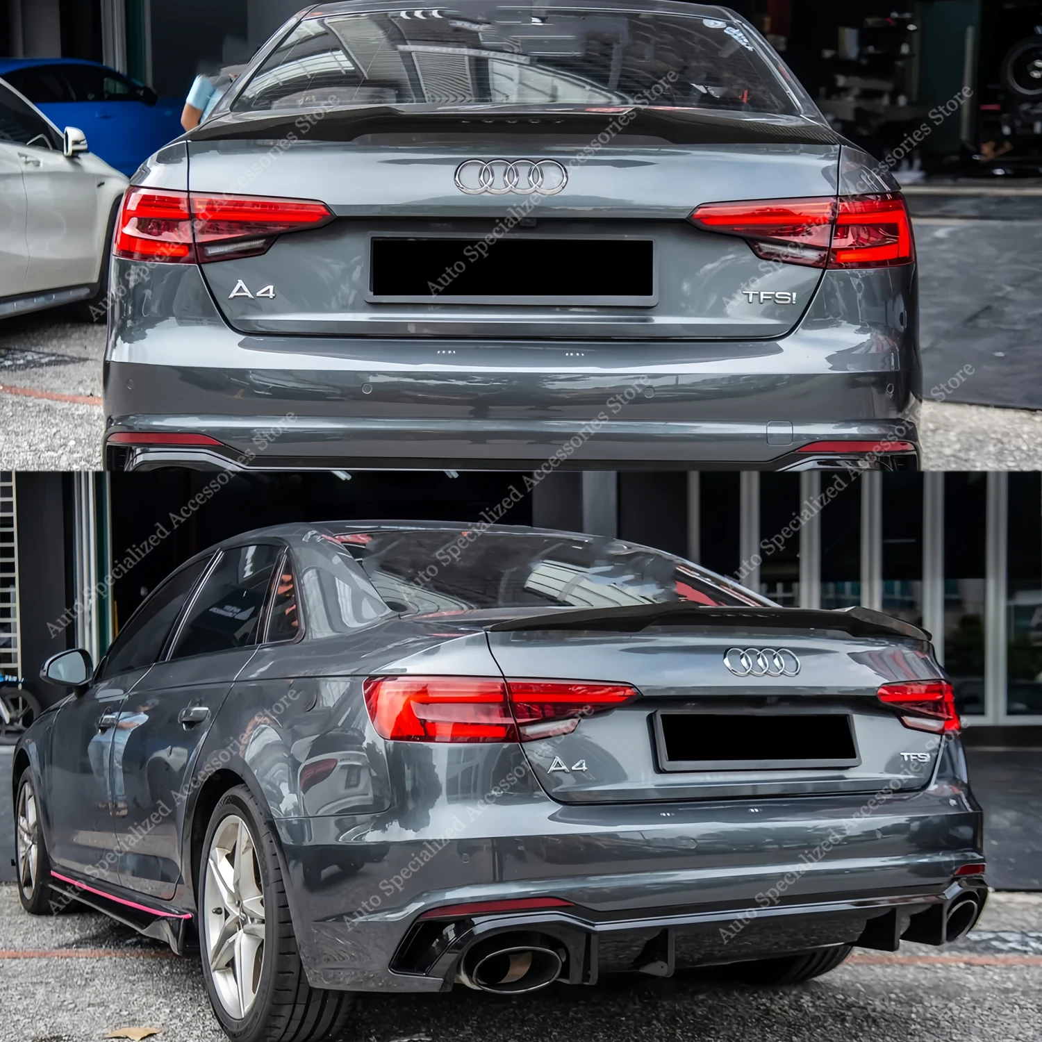 Alerón trasero negro brillante para Audi A4/S4 B9-B9.5 S line