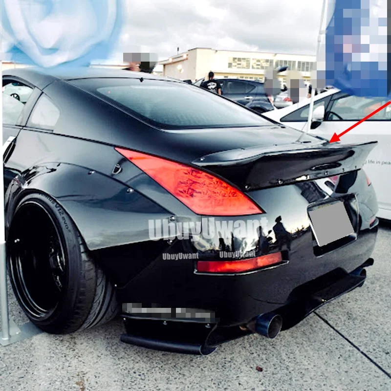 Para Nissan 350Z Fairlady Z34 2003-2008 | Alerón de ala de tapa de maletero trasero estilo pico de pato Rocket Bunny (plástico ABS - negro mate) - imagen 3