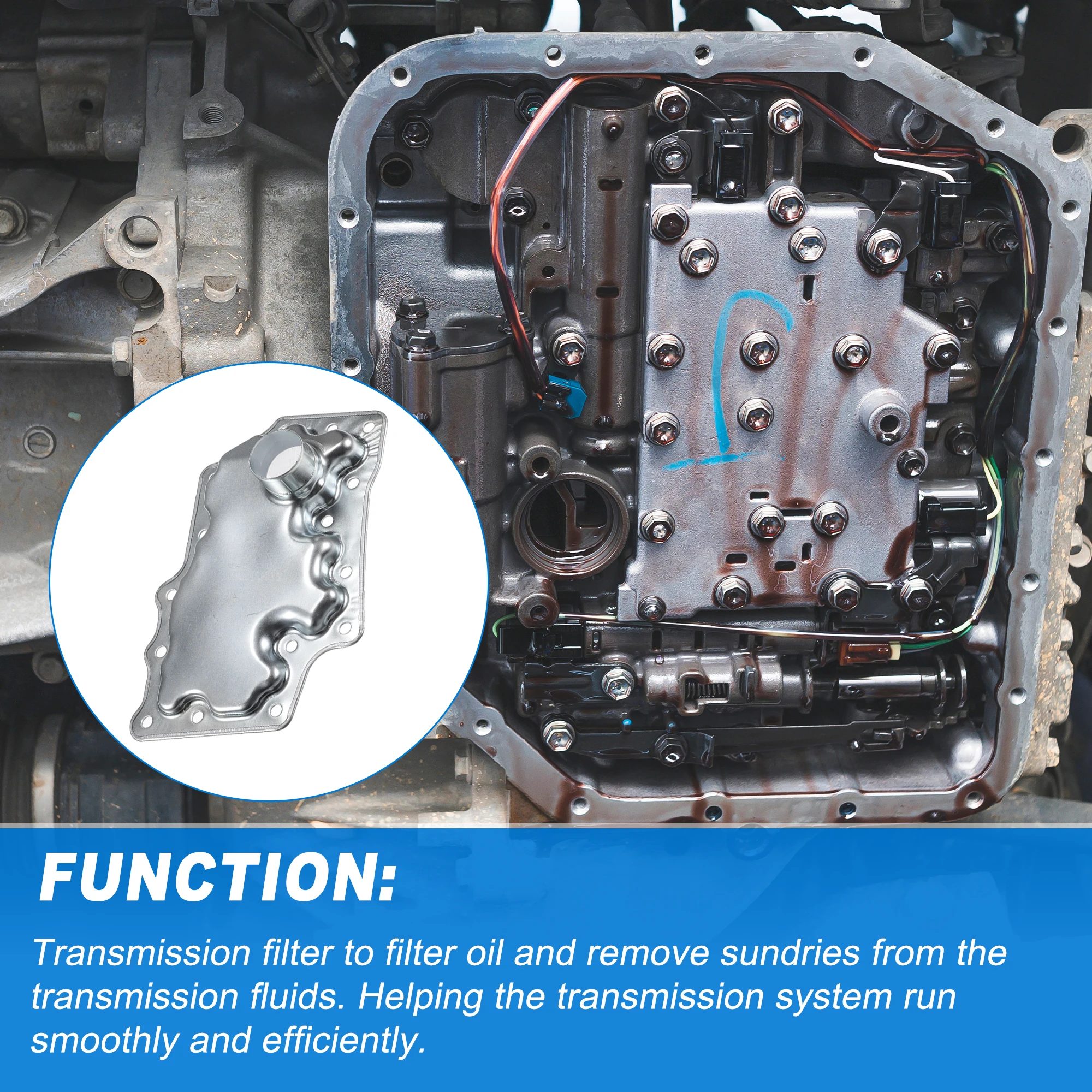 UXCELL JF010E Filtro de transmisión automática CVT Filtro enfriador de aceite Kit de juntas de cárter de aceite para Nissan Murano 2003-2007 317261 XA01 - imagen 3