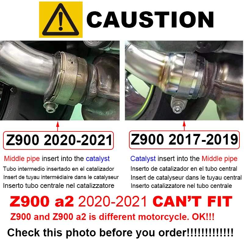 Eslabón de escape slip-on para Kawasaki Z900 2020-2022 - imagen 2