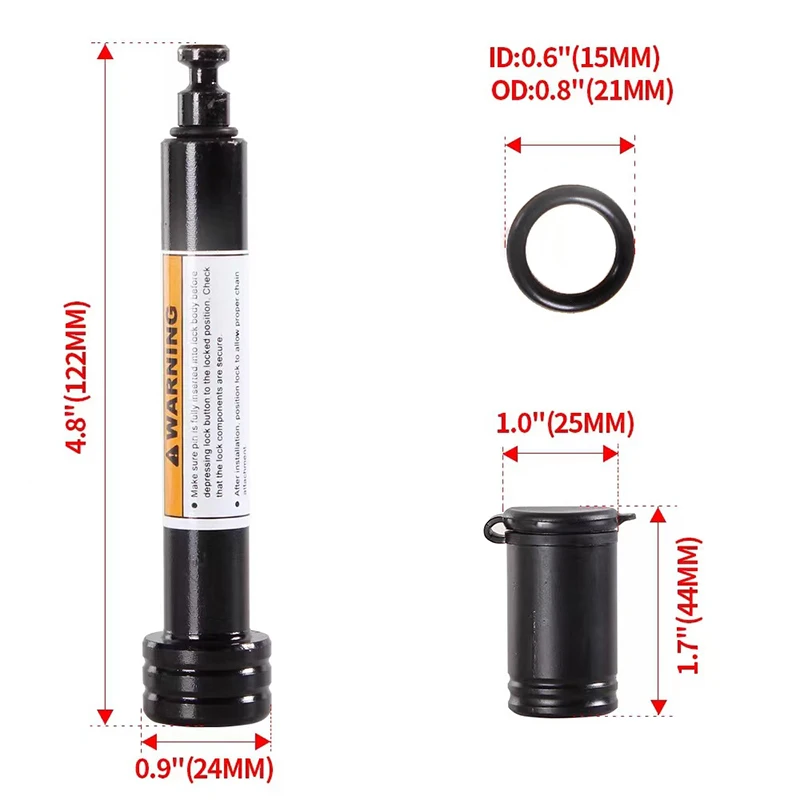 Kit bloqueo enganche remolque 2″ – pasador 5/8″ - imagen 2