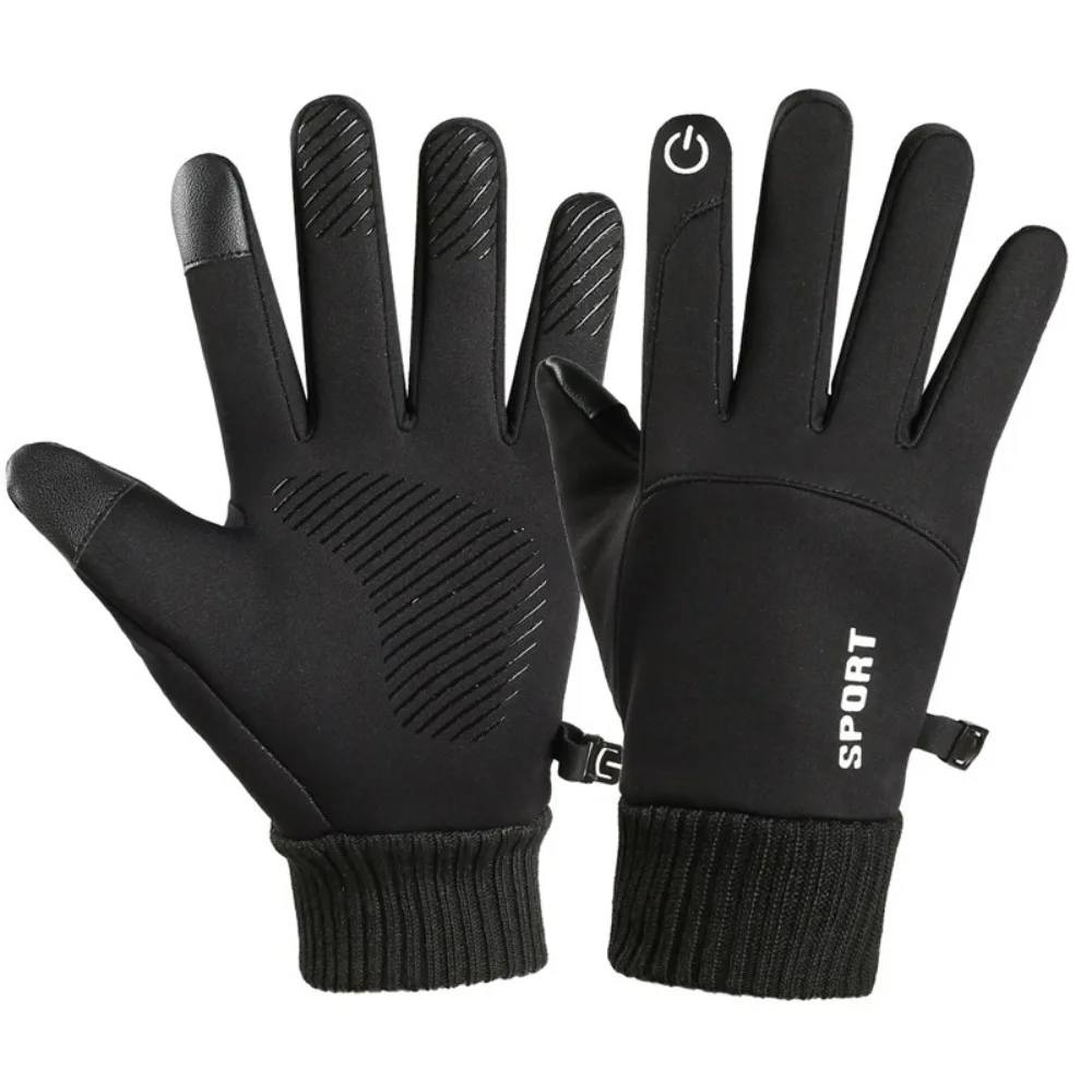 Guantes de invierno con forro polar, impermeables y táctiles para bici - imagen 5