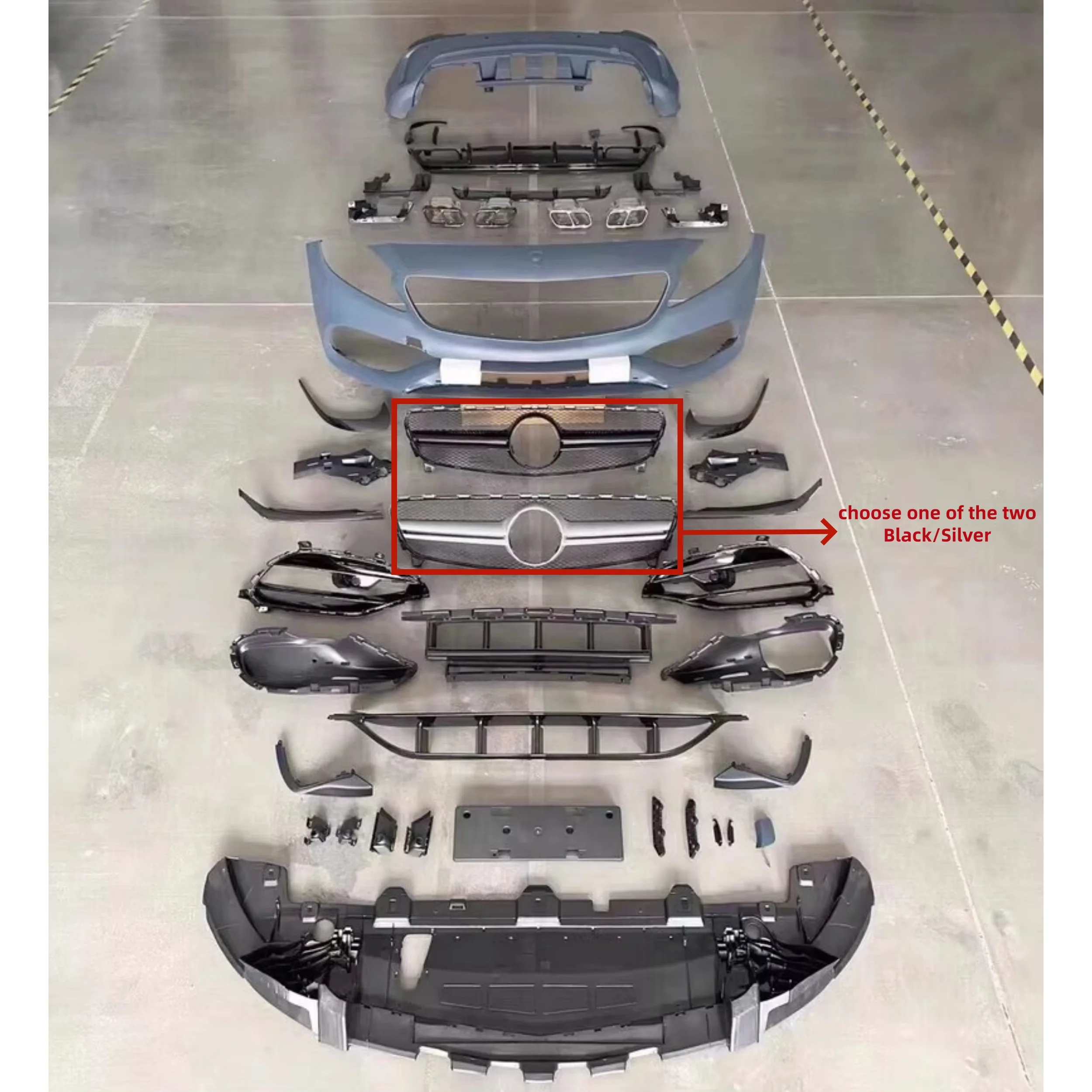 Kit carrocería estilo AMG 45 para Mercedes W176 con parachoques y parrilla