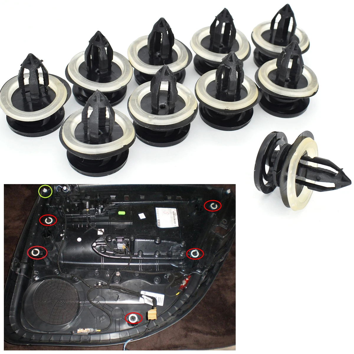 8E0868243 Clips de panel de puerta para Audi A3 8P y A4 B6/B7 - imagen 3
