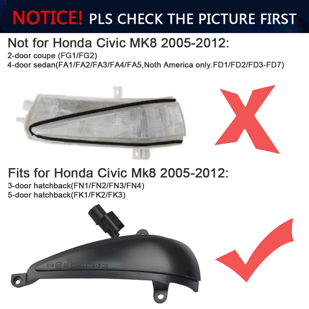 Intermitente dinámico LED de espejo Honda Civic VIII 2005-2011 - imagen 5