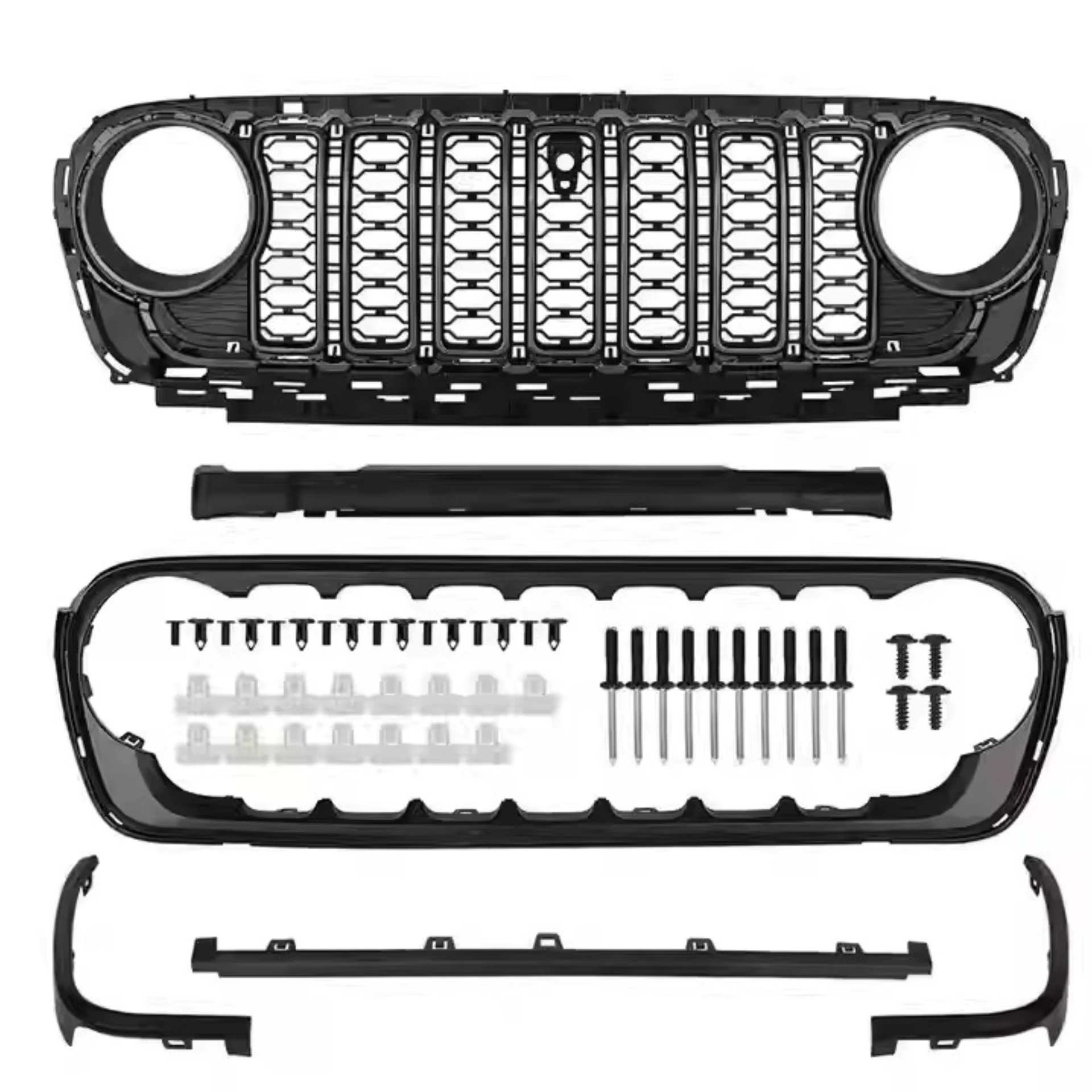 Rejilla delantera para radiador Jeep Wrangler JL 2018-2024 con máscara