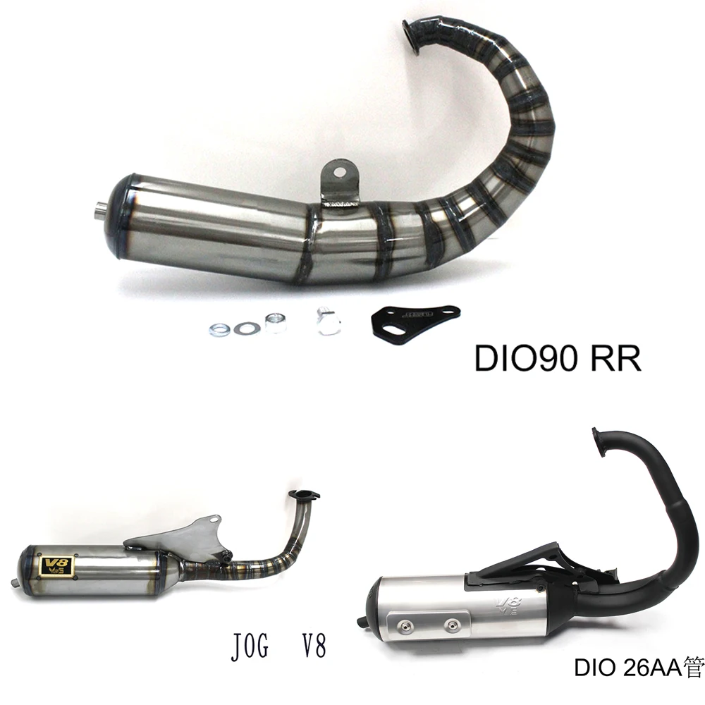 Sistema de escape completo V8 para moto Jog, Dio, BWS y ZX