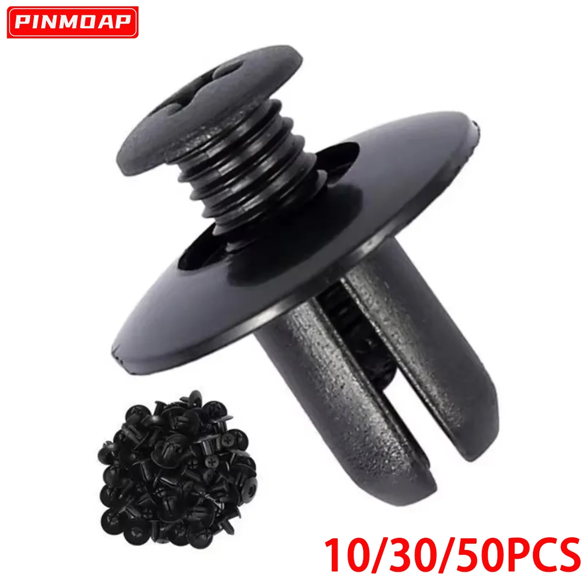Clips de nailon negro 8mm para paragolpes y guardabarros universales