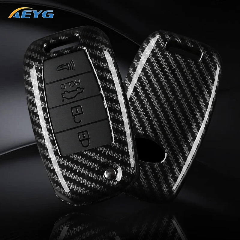 Funda llave ABS fibra de carbono para Kia Rio, Ceed y Sportage