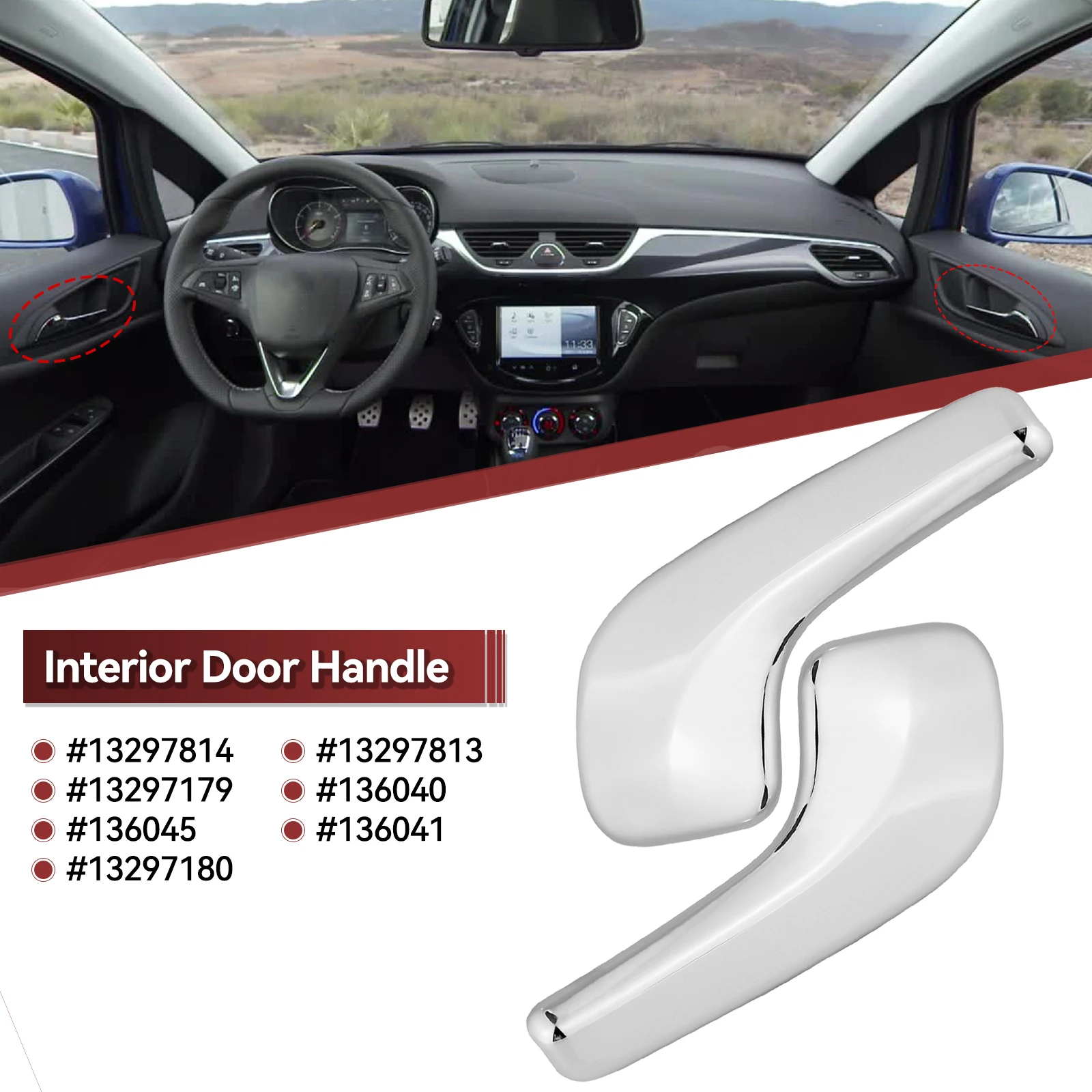 Maneta interior de puerta izquierda/derecha para Opel Corsa D (2006-2014) - imagen 2