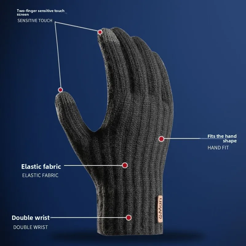 Guantes táctil lana forro polar – ciclismo y deportes invierno - imagen 3