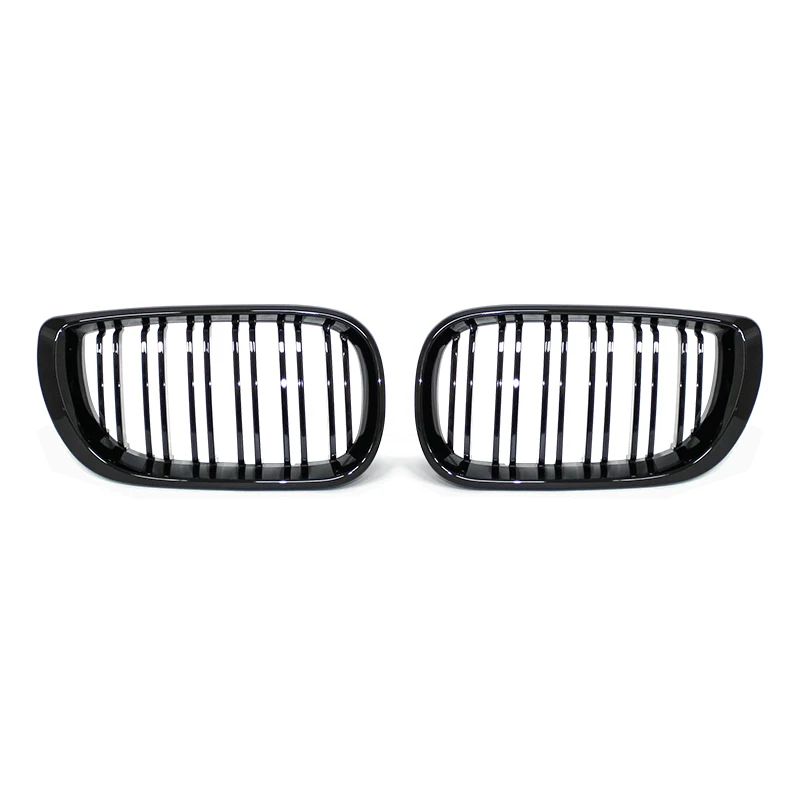 Par de parrillas delanteras para riñones de coche, negro brillante con capó de doble listón para BMW Serie 3 E46 2002-2005 - imagen 3