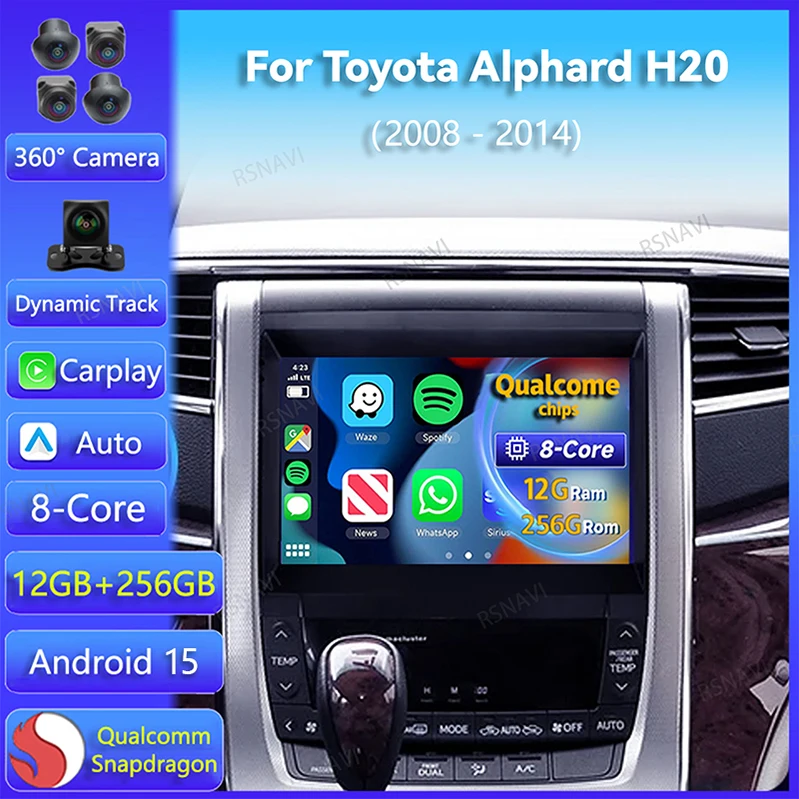 CarPlay y Android Auto Toyota Alphard radio doble DIN con GPS