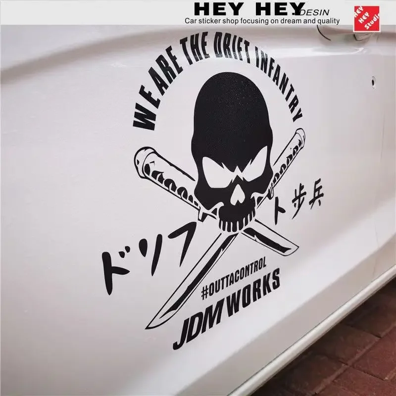 Pegatina calavera Grim Reaper JDM reflectante para tuning coche - imagen 4