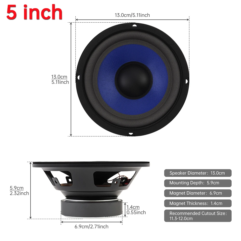 Subwoofer para coche de 5 a 10 pulgadas, altavoz de graves - imagen 3