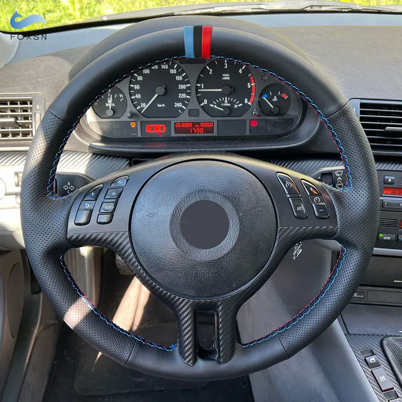 Funda de volante de cuero perforado BMW E46 Coupé, E53, Z3, E36 y E39