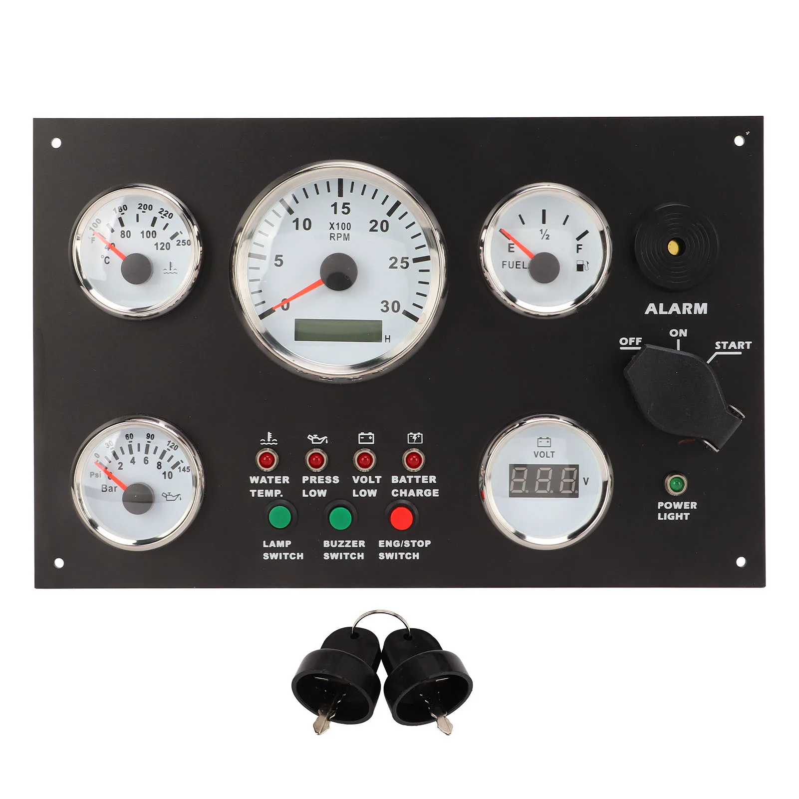 Panel instrumentos para barco con voltímetro y presión combustible - imagen 2