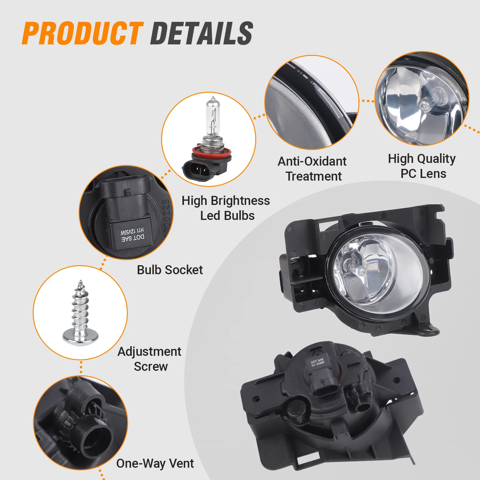 Luz antiniebla para Nissan Altima 2008-2009 con lente humo - imagen 5