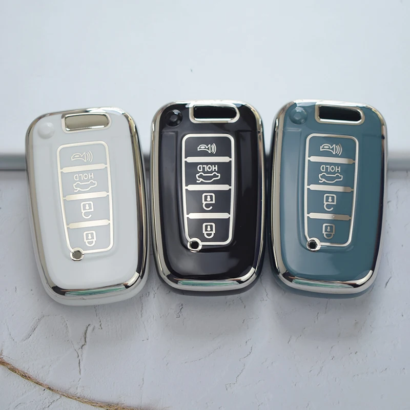 Funda TPU para llave Hyundai Tucson y Kia Sportage de 4 botones