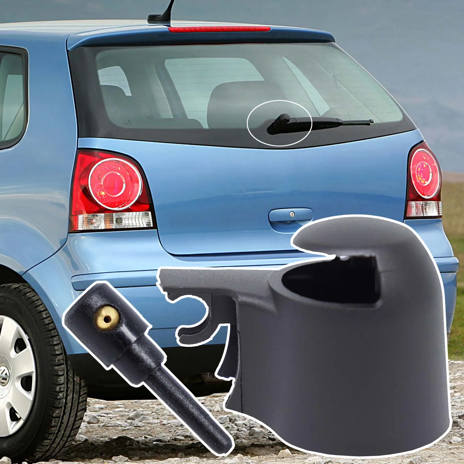 Boquilla de lavaparabrisas trasero para VW Polo 6C1, 6R1 y 9N