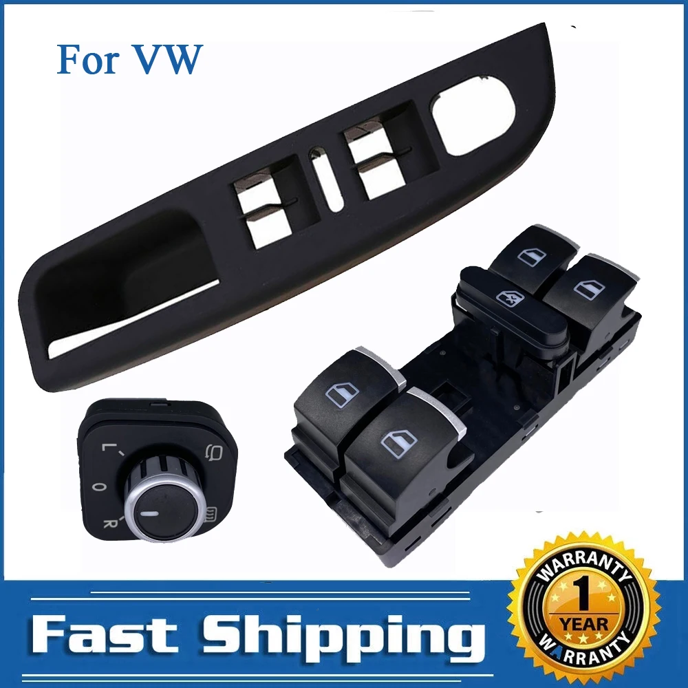 VW 5ND959857 Interruptor de espejo con panel cromado Golf/Jetta MK5