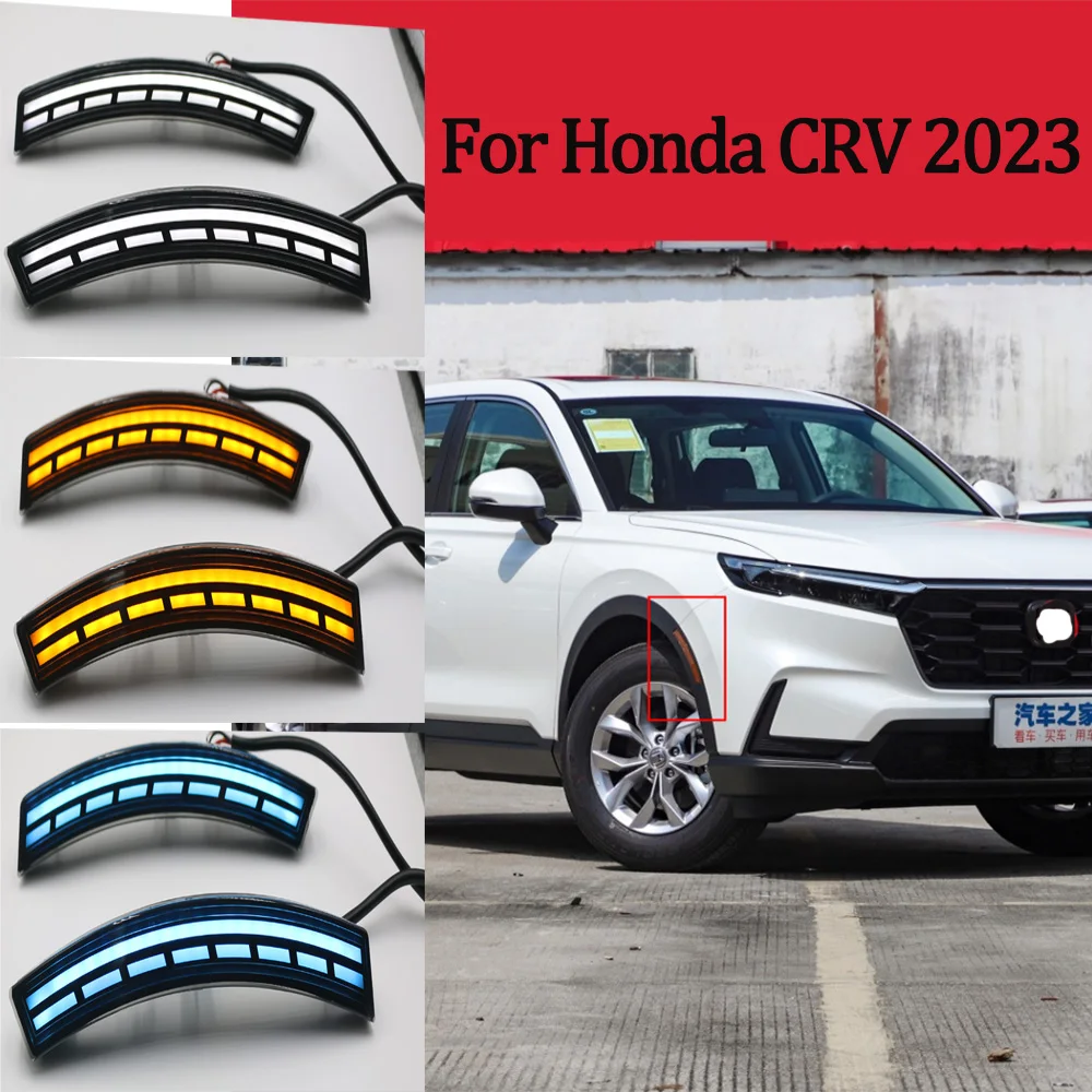 Para Honda CRV 2023 años lámpara de arco de rueda tres colores Streamer luz de guardabarros lateral