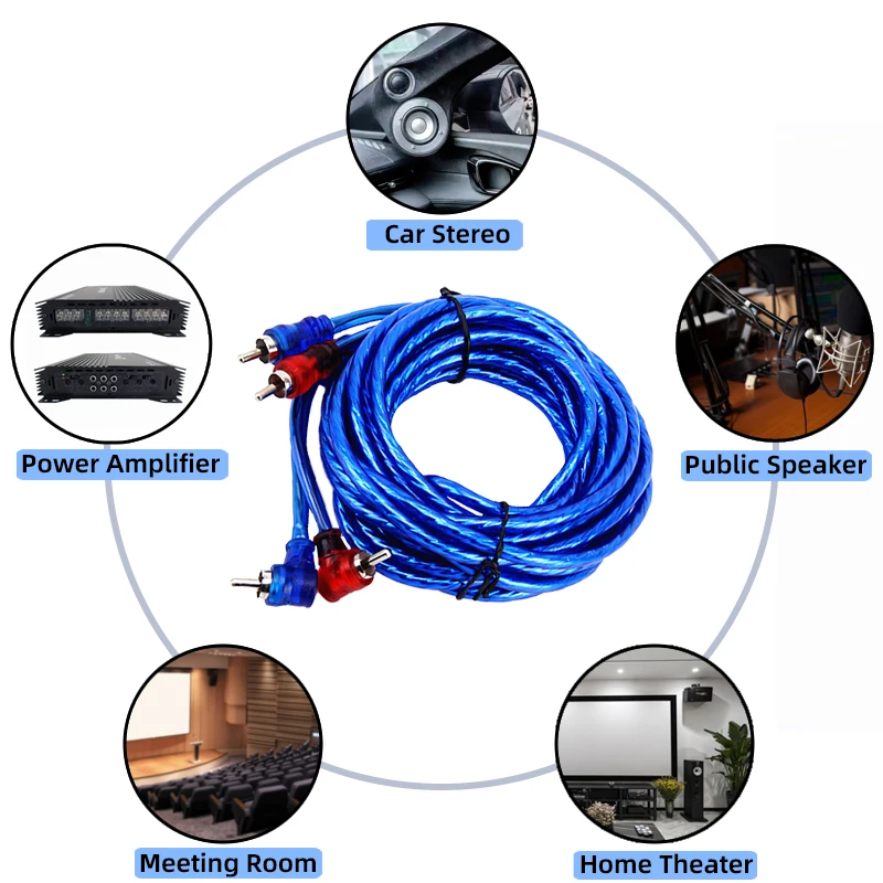 Cable RCA para amplificador de coche de cobre – audio estéreo - imagen 2