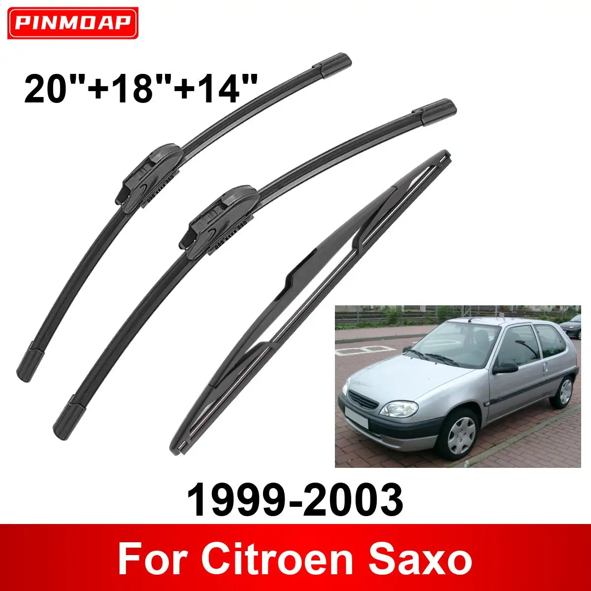 Juego limpiaparabrisas delantero y trasero Citroen Saxo 1999-2003