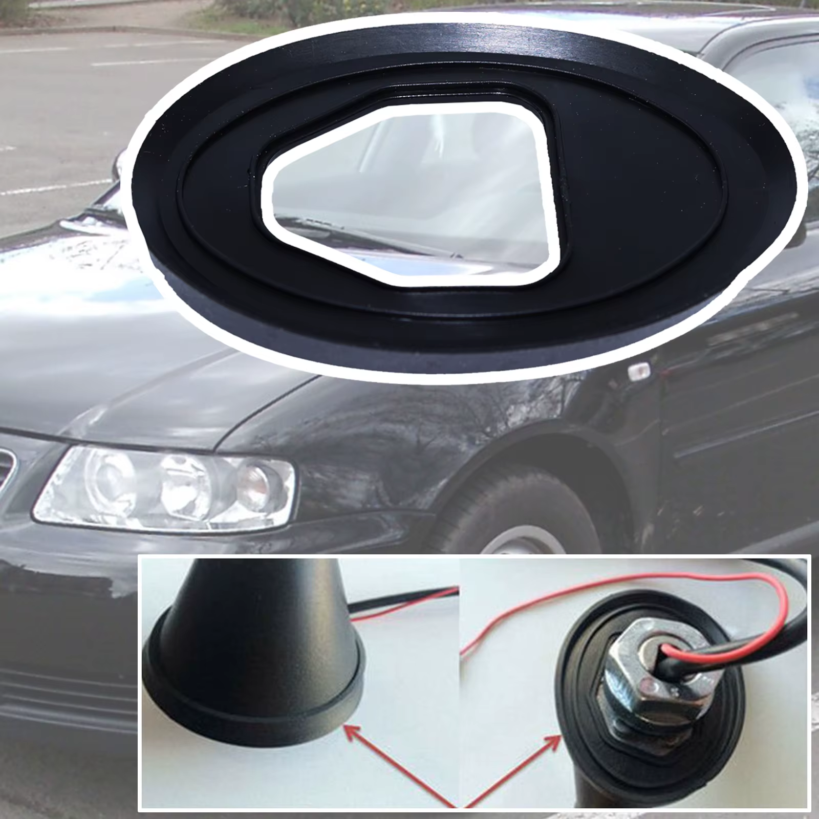 Recambio antena Audi A3 8L con látigo, base goma y junta