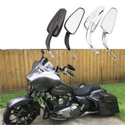 Espejos laterales cromados y negros para Harley-Davidson Softail, Dyna y Touring