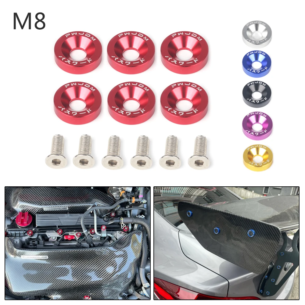 Tornillos hexagonales cóncavos M8 de aluminio para coche JDM