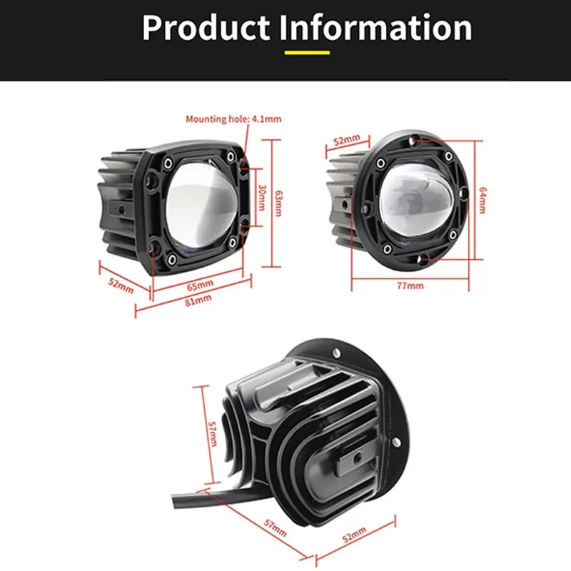 GoodLED-luz de trabajo para coche, lente de dos colores, luz antiniebla para parachoques delantero, vehículo todoterreno, camioneta, foco modificado - imagen 5