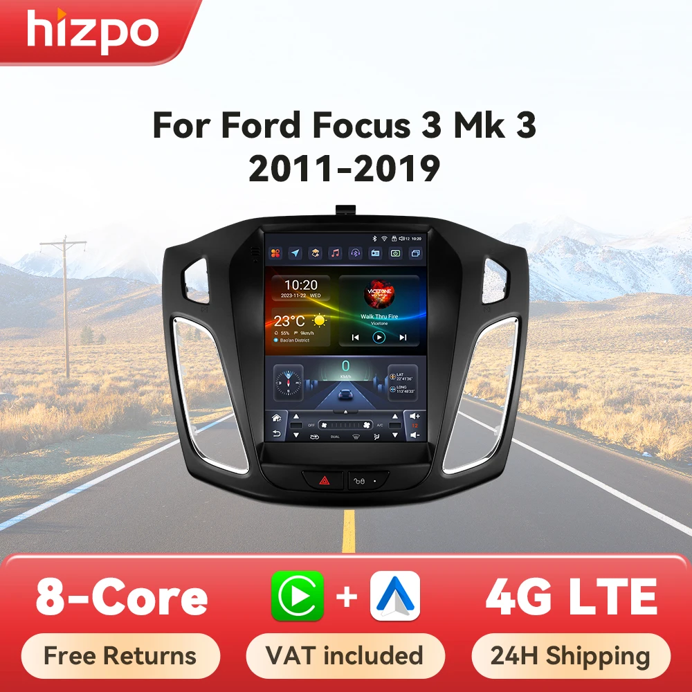 Radio Android Hizpo con CarPlay inalámbrico para Ford Focus III