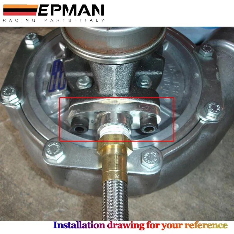 Adaptador brida retorno aceite turbo AN10 GT28 GT30 GT35 T25 - imagen 5