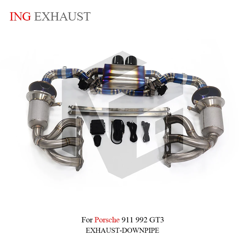 Colector escape titanio ING con silenciador para Porsche 911 992 GT3 - imagen 3