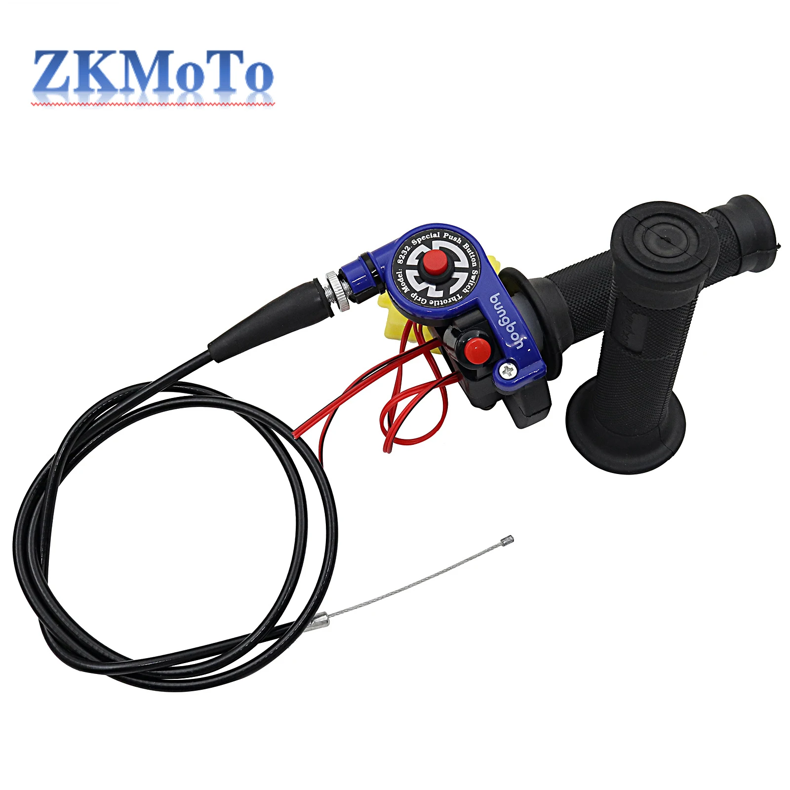 Puño de gas de 22 mm con cable e interruptor de paro para Honda y Yamaha - imagen 2