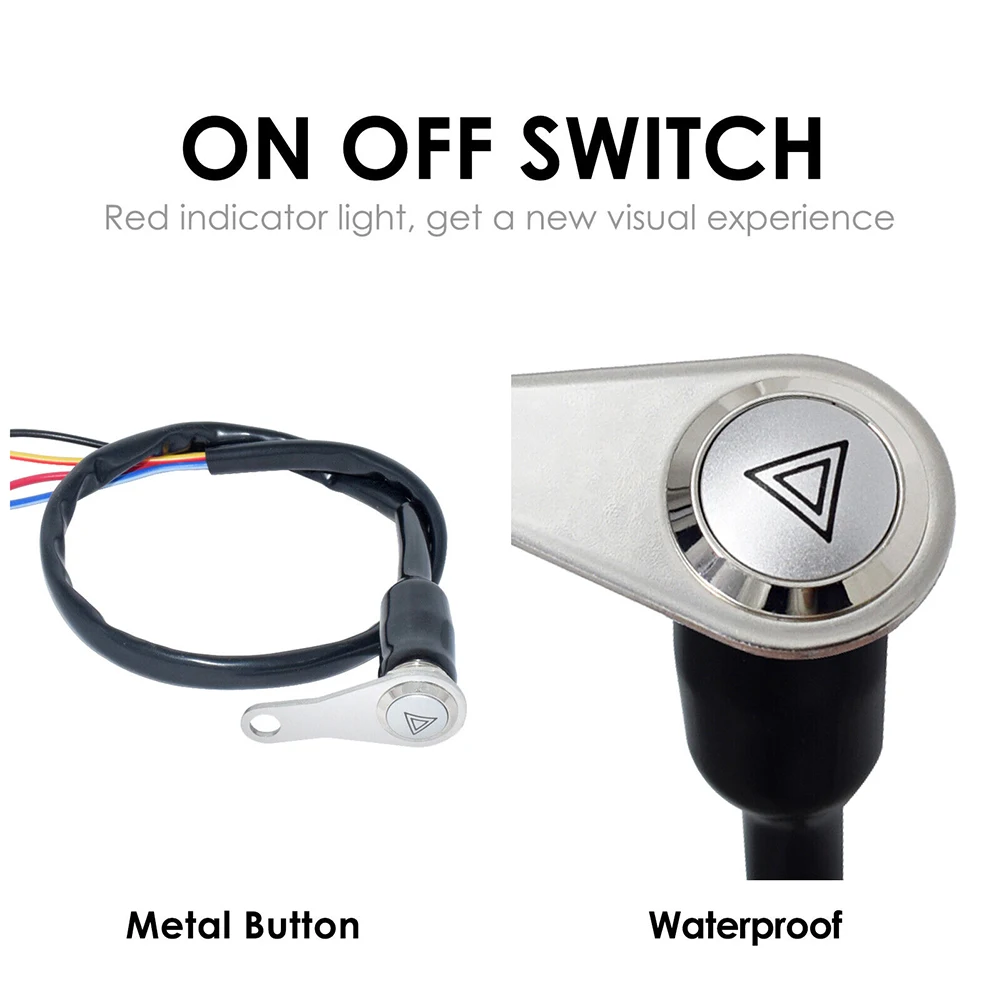 Interruptor manillar moto LED 12V rojo doble destello