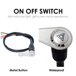 Interruptor manillar moto LED 12V rojo doble destello